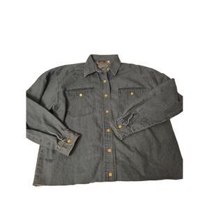 Vintage American Rave Chambray Button Up Shirt Classic Lightweight Casual‎